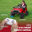 ANPABO 24V 2 Seater Ride On Car for Kids w/EVA Tires, 4X200W Motors, 4 Shock Absorbers, 2.4G Remote Control, Bluetooth Radio, LED Headlights & Searchlights, Electric Car for Kids Ages 3-8,Bright red by TinyTreasures Baby Boutique