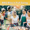 Skewers for Grilling, 17" (6 Pcs) Wooden Handle Double Pronged Stainless Steel Flat Kabob Skewers with Push Bar, Reusable Long Metal Skewer Sticks for Meat Chicken Vegetable, BBQ Accessories by GreenHaven Gardens