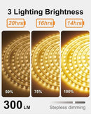 32.8FT 600LED Solar LED Strip Lights Outdoor, Solar Outdoor String Lights, Upgarde Solar Rope Lights with Timer Remote Auto ON/Off for Step, Stair, Deck, Fence, Patio,Yard Decor(Warm White, 32.8 FT) by GreenHaven Gardens
