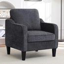 Accent Chairs Set of 2, Upholstered Living Room Chairs with Side Pockets, Mid Century Modern Reading Chair for Bedroom, Comfy Armchair Single Sofa Side Chair for Office, Small Room, Dark Grey by CozyNest Decor