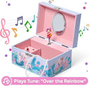 Jewelkeeper Girls Musical Jewelry Box - Durable Pine Fiberboard with Soft Pink Lining - Kids Jewelry Box - The Beautiful Dreamer Tune - Gifts for Girls - Mermaid Jewellery Box - 6x4x3.5in by TinyTreasures Baby Boutique