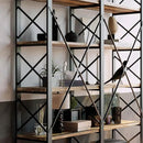 IRONCK Bookshelves Double Wide 6-Tier 76" H, Open Large Bookcase, Industrial Style Shelves for Home Office, Easy Assembly by CozyNest Decor
