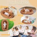 Baby Lounger, Deluxe Infant Lounger, Baby Nest Cover for Baby, Breathable Cotton, Adjustable Baby Floor Seat for Tummy Time, Newborn Essentials for Baby 0-12 Months (Brown) by TinyTreasures Baby Boutique