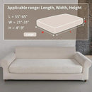 Couch Cushion Covers for Sectional Sofa, Stretch Soft Sofa Slipcovers Washable Wear-Resistant Universal Furniture Protector for Living Room(1 Piece Large Cover, Ivory) by CozyNest Decor