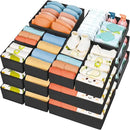 DIMJ Drawer Organizer 15 Pack - Foldable Baby Organizers and Storage & Dresser Organizer for Nursery, Bedroom, Closet - Nursery Organization Dresser Dividers for underwear, Sock,Bra, Belt, Tie，Black by CozyNest Decor