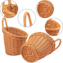 6 Pack 3 Size Woven Hanging Fruit Basket, Wall Hanging Wicker Baskets, Wall fruit Wicker Basket for Kitchen, Planter, Vegetable & Fruit, Boho Home Decor by GreenHaven Gardens