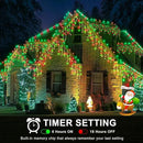 Icicle Lights for Outside, 33FT 400 LED Christmas Lights Outdoor with Waterproof 8 Modes, Plug in Connectable String Twinkle Light for Indoor Roof Window Garden Fence Party Decorations, Red Green by GreenHaven Gardens
