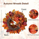Briful Fall Wreaths for Front Door, 20inch Autumn Magnolia Leaves Wreath with Fruit Harvest Hanging Wreath for Outdoor Porch Home Kitchen Mantel Room Halloween Thanksgiving Decor by CozyNest Decor