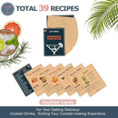 HMYBAR® Mixology Bartender kit | Cocktail Shaker Set | Boston Shaker Set, 20/28 OZ | Martini Making Set for Home Bar.Total 31 pcs incl 39-Recipe Cocktail Cards. Silver Tools. Bamb Stand Natural Color by CozyNest Decor