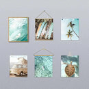 Laywhq Coastal Beach Wall Art Summer Ocean Surf Tropical Canvas Wall Decor Summer Nautical Palm Tree Turtle Surfboard Bus Room Paintings Prints Posters for Bedroom Living Room Set of 6 8x10in Unframed by CozyNest Decor