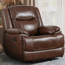 EBELLO Genuine Leather Manual Recliner Chair, Reclining Sofa Chair Couch for Living Room, Bedroom Furniture, Meeting Room, Brown by CozyNest Decor