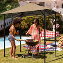 Outdoor Pop up Barbeque Grill Gazebo 8x5 with Carry Bag, Portable BBQ Canopy Tent with Handy Wired Shelf, Beige by GreenHaven Gardens