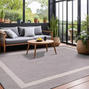 Bordered Outdoor Rug 8x10 Washable Outside Carpet for Indoor Patio Porch Waterproof Easy Cleaning Non Shedding Area Rugs Gray 8 x 10 by CozyNest Decor