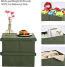 HOONEX Storage Bins with Lids for Organizing, Pack of 2, Storage Boxes with 2 Carrying Handles and Sturdy Heavy Cardboard, 16.5" L x 11.8" W x 7.5" H for Shoes, Books, Clothes, Olive by TinyTreasures Baby Boutique
