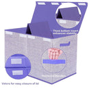 Toy Storage Bins,Large Toy Box Chest with Lids,Foldable Stuffed Animal Toy Organizers and Storage with Sturdy Handles for Kids,Girls,Boys,Nursery,Playroom 24.5"x13"x16" (Purple) by TinyTreasures Baby Boutique