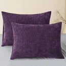 CaliTime Throw Pillow Covers Decorative 20 X 26 Inches Pack of 2 Cozy Chenille Standard Pillow Shams Cases for Couch Sofa Bed Living Room Home Plum Purple by CozyNest Decor
