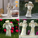 2pcs Angel Garden Statue, Warm Light Solar Garden Decor,Waterproof Outdoor Garden Decor Praying Angel Figurine Sculpture for Mom or Birthdays, Lawn Yard Patio, Sympathy Gift, White by GreenHaven Gardens