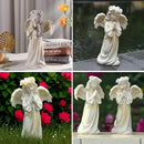 2pcs Angel Garden Statue, Warm Light Solar Garden Decor,Waterproof Outdoor Garden Decor Praying Angel Figurine Sculpture for Mom or Birthdays, Lawn Yard Patio, Sympathy Gift, White by GreenHaven Gardens