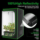 MELONFARM 4x4 Grow Tent, 48"x48"x80'' High Reflective 600D Diamond Mylar Canvas with Observation Window and Floor Tray for Hydroponic Indoor Plant Growing by GreenHaven Gardens