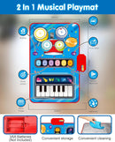 Toys for 1 Year Old Boy Gifts, Baby Musical Mat with Piano & Drum, Adjustable Volume, 12-18 Months Toddler Toys, Christmas Birthday Easter Gifts for 1-2 Year Olds Boys Girls (Blue) by TinyTreasures Baby Boutique