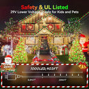 Hezbjiti 2 Pack 1000 LED 403 FT Christmas String Lights Outdoor, 8 Lighting Modes IP44 Waterproof Fairy Lights with Timer and Dimmable Function for Party Tree Decorations (Red+Green, Clear Wire) by GreenHaven Gardens