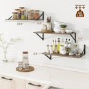 Heimlove 24" W x 12" D Wall Shelves for Books, 12 Inch Deep Floating Shelves Set of 3, Wide Floating Bookshelf with Metal Bracket for Living Room, Kitchen, Office, Bedroom and Decor Storage - Grey by CozyNest Decor