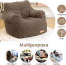 Bean Bag Chair with Filler, Bean Bag Sofa with Tufted Soft Stuffed Filling, Fluffy and Lazy Sofa, Comfy Cozy BeanBag Chairs with Memory Foam for Dorm, Apartment, Living Room (Brown) by CozyNest Decor