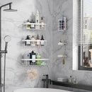 Veken 6-Pack Rustproof Waterproof Shower Caddy, Adhesive Shelves Rack with Soap Holder, Large Bathroom & Washroom Organizer, No Drilling Wall-Mounted Kitchen & Home Decor, Ideal for Bathtub Storage by CozyNest Decor