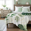 Sage Green Leaf Throw Blanket Mid-Century Green and Gold Boho Flannel Blankets for Couch Bed Living Room Sofa, Decorative Patterned Super Soft Cozy, 50x60 in by CozyNest Decor