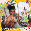 Blosssound 10 Set Pre Printed Canvas Pre Drawn Canvas Painting with Easel Kits 5" x 7" Outline Painting Panels for Beginners, DIY Craft Project, Party Favor, Home Decors(Fruit) by TinyTreasures Baby Boutique
