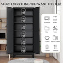 75.2" Tall Storage Cabinet, Pantry Storage Cabinets with 2 Door and 5 Adjustable Shelves, Black Kitchen Food Cabinet, Metal Utility Cabinets for Kitchen, Dinning Room, Laundry Room by CozyNest Decor