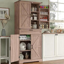 72'' Kitchen Storage Pantry Cabinet, Tall Storage Cabinet with 8 Door Shelves, 2 Cabinets and 1 Drawer, Freestanding Cupboard for Kitchen, Dining Room, Bathroom, Laundry, Living Room, Espresso by CozyNest Decor