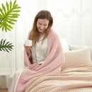 Snuggle Sac Pink Waffle Throw Blanket for Couch Bed Sofa 60x80 inches, Reversible Pink Blanket Microfiber Fluffy Fuzzy Cozy Knit Twin Blanket for Women Mothers Birthday Gifts by CozyNest Decor