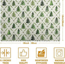 Sage Green Pine Tree Christmas Placemats Set of 4 Xmas Farmhouse Rustic Style Print Place Mat Seasonal Winter Holiday Linen Table Mats for Indoor Outdoor Kitchen Dining Party Decor by CozyNest Decor