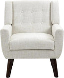 UIXE Accent Chair, Modern Upholstered Armchair in Fabric for Living Room, Comfy Club Arm Chairs Single Sofa Button Tufted Bedroom Reading Seat - Beige, Set of 4 by CozyNest Decor
