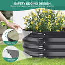 Galvanized Raised Garden Bed Outdoor - 4×2×1ft Planter Raised Beds for Gardening | Oval Metal Garden Planter Box with Safety Edging and Gloves for Vegetables Fruits and Flowers - Grey by GreenHaven Gardens