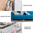 HOMELUX THEORY 2pc Low Profile Under Bed Storage Containers, Thin Under Couch Storage Organizer with Bins & Lids, Underbed Storage Box Ideal for Seasonal Clothes, Blankets, Fabric & Shoes (Dark Gray) by CozyNest Decor