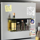 Magnetic Basket for Fridge, Magnetic Basket, Foil and Plastic Wrap Organizer with 4 Caddy Adhesive Stickers, Cabinet Storage Basket for Kitchen Wrap Food Bag Storage, Black, 2 Pack by CozyNest Decor