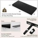 RICHFOCUS 24Inch Floating Shelves for Wall 2 Pack Shelves for Bedroom|Kitchen|Bathroom Wall Mounted Rustic Wood Floating Shelf with Invisible Brackets for Books|Storage|Decor, Black