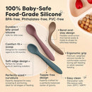 KeaBabies Silicone Baby Spoons, Self Feeding 6-12 months - 3-Pack Baby Weaning Eating Utensils, Toddler First Food Training Spoon, Infant, Kids Feeding Supplies Essential Set, Dishwasher-safe (Rocky) by TinyTreasures Baby Boutique