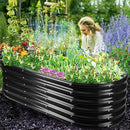17" Tall Outdoor Garden Raised Garden Bed Kits, 5ft X 2ft Oval,0.8MM Thick Metal Raised Planter Bed/Ground Planter Box for Variety of Flowers,Herbs,Vegetables (Black, 60X24X16.5 Inches) by GreenHaven Gardens