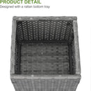 LEWIS&WAYNE Set of 2 Tall Planters for Outdoor Plants Handmade 24'' Wicker Tall Square Planter Box with Removable Liners Modern Planter for Indoor Outdoor Garden Patio Front Porch - Gray by CozyNest Decor