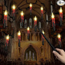 12pcs Floating Candles with Wand, Magic Hanging Candles, Flameless Candles with Magic Wand Remote, Battery Operated Hanging Window Candle, 6.1" LED Electric Candles for Christmas Halloween Decorations by GreenHaven Gardens