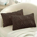 decorUhome Throw Pillow Covers 12x20 Inch Set of 2, Soft Plush Decorative Faux Fur Dark Brown Solid Couch Pillow Covers, Accent Farmhouse Neutral Lumbar Euro Pillow Cases for Sofa Bed Living Room by CozyNest Decor
