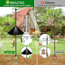 Bird Feeder Pole for Outdoors Heavy Duty Squirrel Proof, 2 Pack 108 Inch Adjustable Tall Shepherds Hooks for Outdoor with 5 Prongs Base, Double Shepherd Hooks (2 Pack Black, 108 Inch) by GreenHaven Gardens