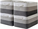 TcaFmac Storage Basket for Organizing - Large 4 Pack 16x12x8 inch Fabric Storage Bins for Shelves, Collapsible Storage Cubes for Closet Cloth Toy Gift Kids (Gradient Gray) by TinyTreasures Baby Boutique