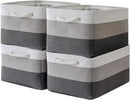 TcaFmac Storage Basket for Organizing - Large 4 Pack 16x12x8 inch Fabric Storage Bins for Shelves, Collapsible Storage Cubes for Closet Cloth Toy Gift Kids (Gradient Gray) by CozyNest Decor