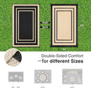 OLANLY Outdoor Rug 6x9 ft Waterproof, Reversible Outdoor Plastic Straw Rug, RV Mat, Indoor Outdoor Carpet Clearance for Patio, Camping, Balcony, Deck, Backyard, Black & Beige by GreenHaven Gardens