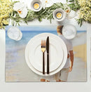Custom Placemats with Picture Text Set of 4 Personalized Photo Place Mats for Dining Tables 12x18 Inch Customized Image Heat Resistant Non Slip Washable Linen Table Mat by CozyNest Decor
