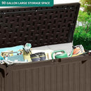 YITAHOME 90 Gallon Double-Wall Deck Box with Side Handles, Outdoor Large Storage for Patio Furniture Cushions, Garden Pool Accessories, Water Resistant & Lockable by CozyNest Decor